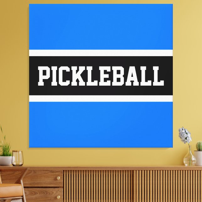 Lienzo Brillante Azul Negro Bandas Esporádicas PICKLEBALL (Insitu (Sala de estar))