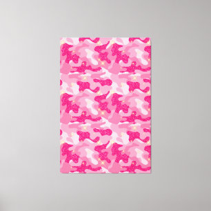 Lienzo Brillante Camuflaje Rosa Destello Chic Camo Glam E