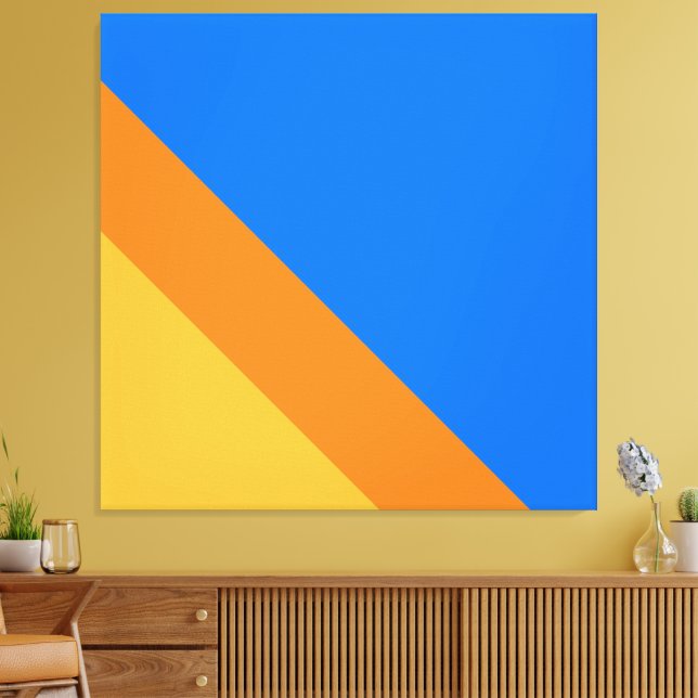 Lienzo Brillante diversión de los 7000 Naranja azul Carre (Insitu (Sala de estar))
