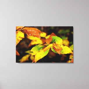 Lienzo Brillante otoñal en verde amarillo y marrón