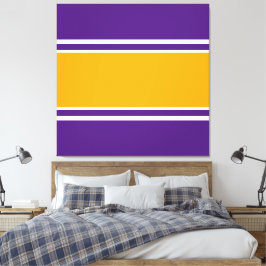 Lienzo Brillantes Naranjas Rayas de Carreras Púrpura Real