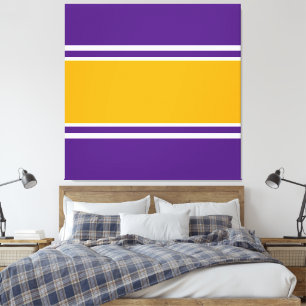 Lienzo Brillantes Naranjas Rayas de Carreras Púrpura Real