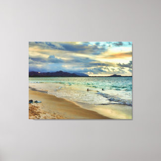 Lienzo Brillo de atardecer tropical