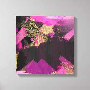 Lienzo Brillo Dorado Negro Rosa Moderno Glam Grunge Broch