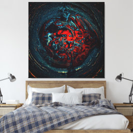 Lienzo Brillo rojo del Océano Inferno