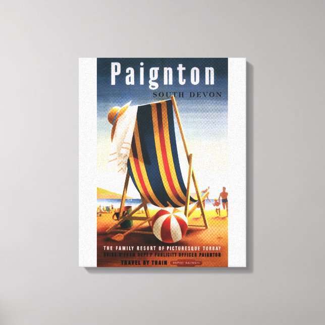 Lienzo British Railways Beach Chair y Ball Poster (Anverso)