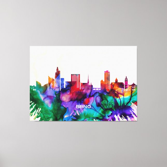 Lienzo Brno Skyline (Anverso)