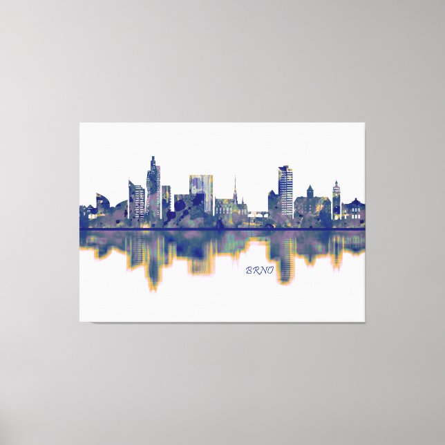 Lienzo Brno Skyline (Anverso)