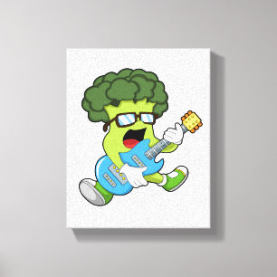 Lienzo Broccoli como músico con guitarra