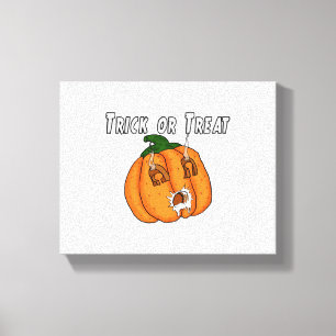 Lienzo Broma de regalos graciosos de calabaza Halloween