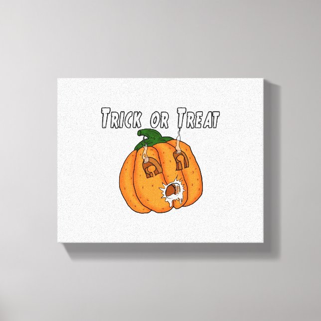 Lienzo Broma de regalos graciosos de calabaza Halloween (Anverso)