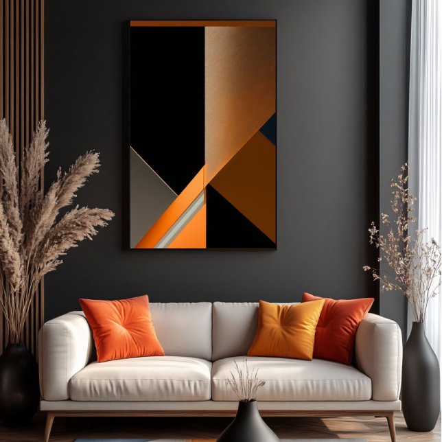 Lienzo Bronce Texturizado y Abstracto Geométrico Naranja (Subido por el creador)
