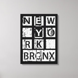 Lienzo Bronx Nueva York  Tipografía gruesa