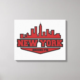 Lienzo Brooklyn New York   Guión de estilo de bloque