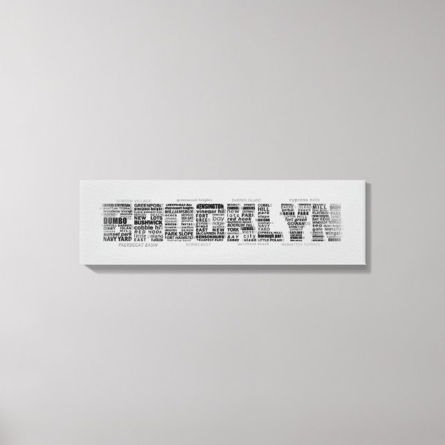 Lienzo Brooklyn NY New York Word Art (Anverso)