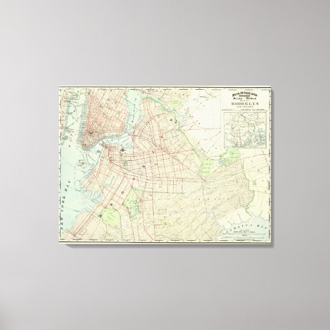 Lienzo Brooklyn y sus alrededores (Anverso)