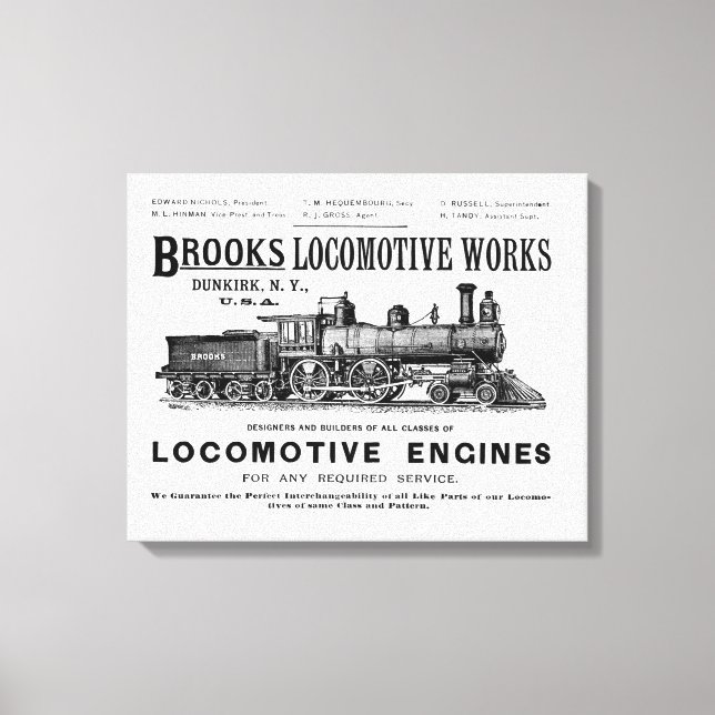 Lienzo Brooks Steam Locomotive Works 1890 (Anverso)
