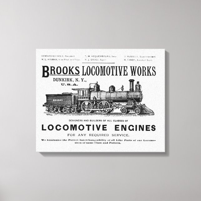 Lienzo Brooks Steam Locomotive Works 1890 (Anverso)