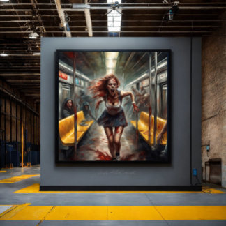 Lienzo Brote de Zombie en tren