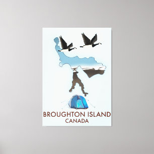Lienzo Broughton Island Canada Travel map