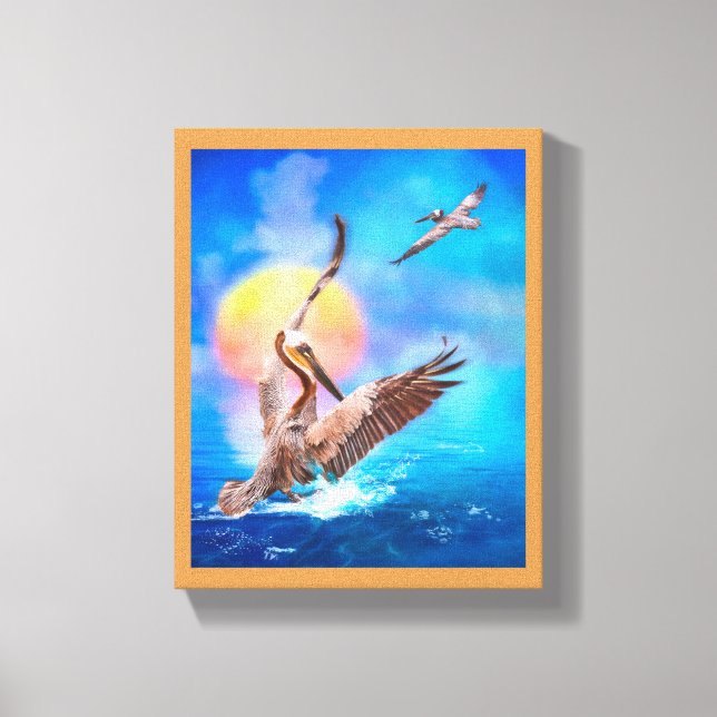 Lienzo Brown Pelicans SUN KISSELAND (Anverso)