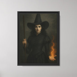 Lienzo Bruja con fuego