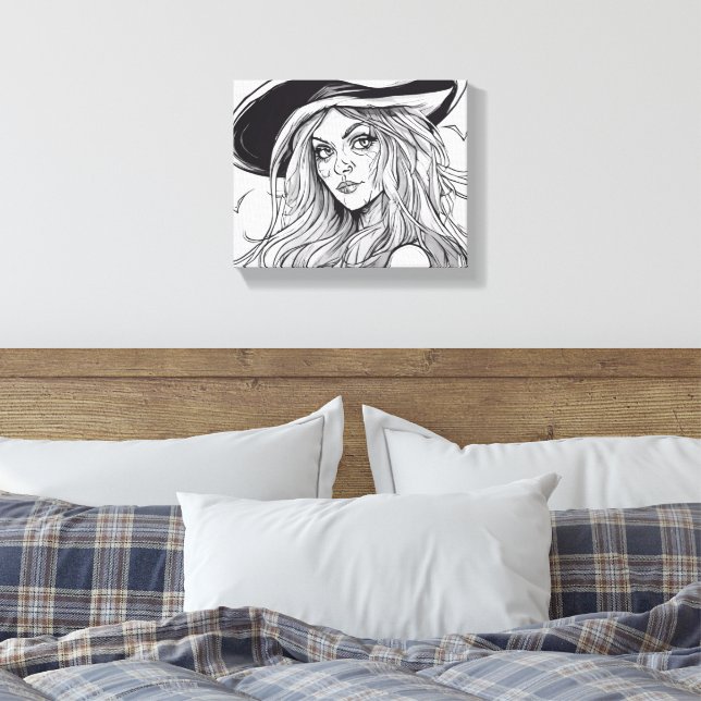 Lienzo bruja de halloween (Insitu(Dormitorio))