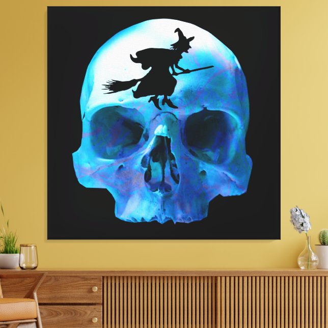 Lienzo Bruja y cráneo de Halloween (Insitu (Sala de estar))