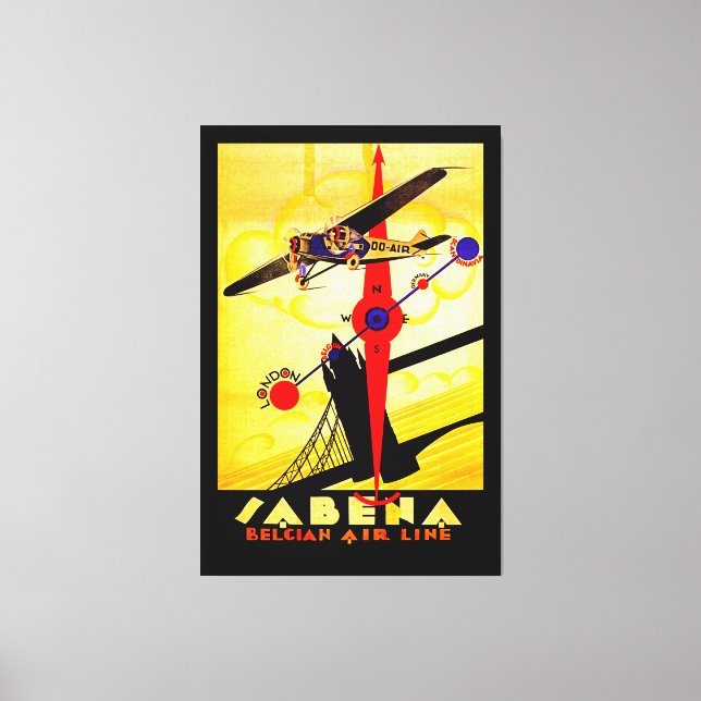 Lienzo brújula de Sabena Art Deco - XL (Anverso)