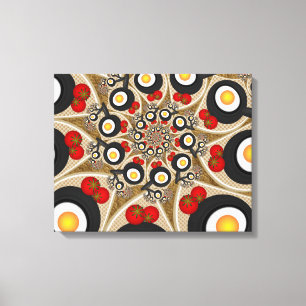 Lienzo Brunch Fractal Art Comida divertida, Tomates, Huev
