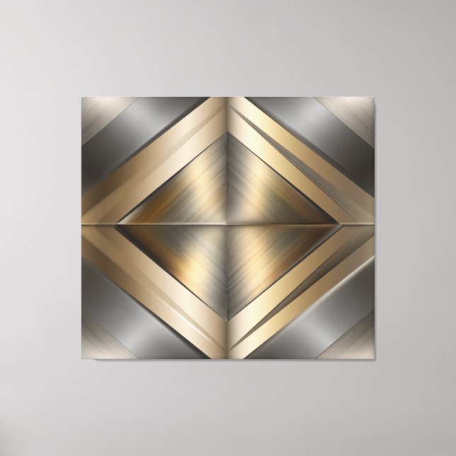 Lienzo Brushed Metallic Geometric Diamond Pattern (Anverso)