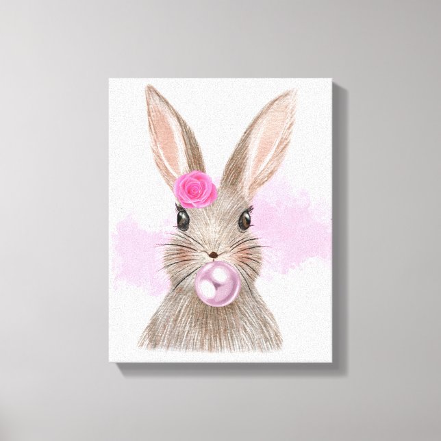 Lienzo Bubblegum Rabbit Wall Art (Anverso)