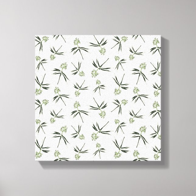 Lienzo Buceando ramas verdes en crema - patrón sin fisura (Anverso)