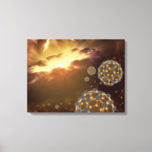 Lienzo Buckyballs que flota en espacio interestelar