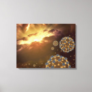 Lienzo Buckyballs que flota en espacio interestelar