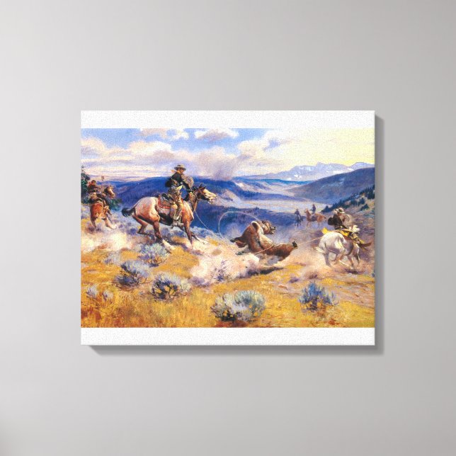 Lienzo Bucles de Charles M. Russell y caballos Swift (191 (Anverso)