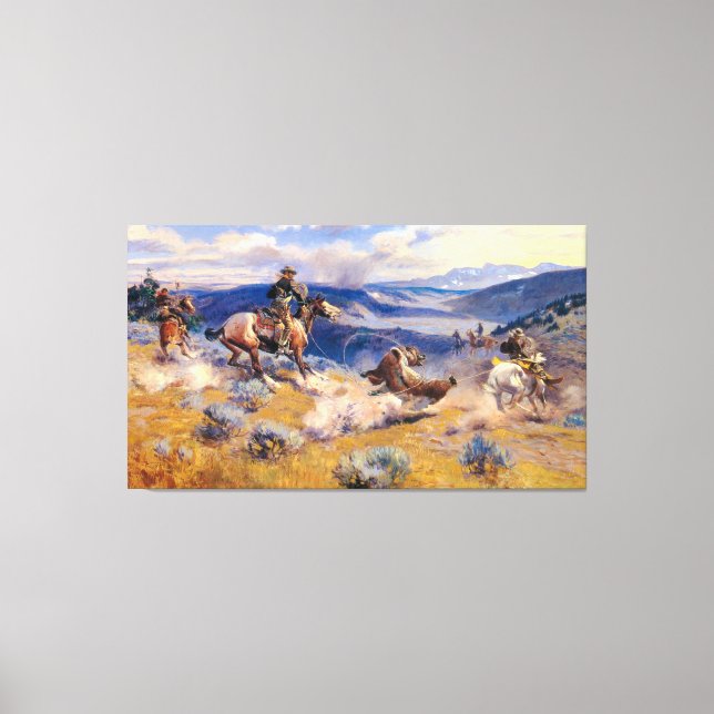 Lienzo Bucles de Charles M. Russell y caballos Swift (191 (Anverso)