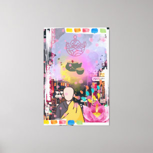 Lienzo Buda en la ciudad