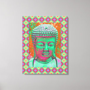 Lienzo Buda pop con fronteras de trabajo en mosaico en ve