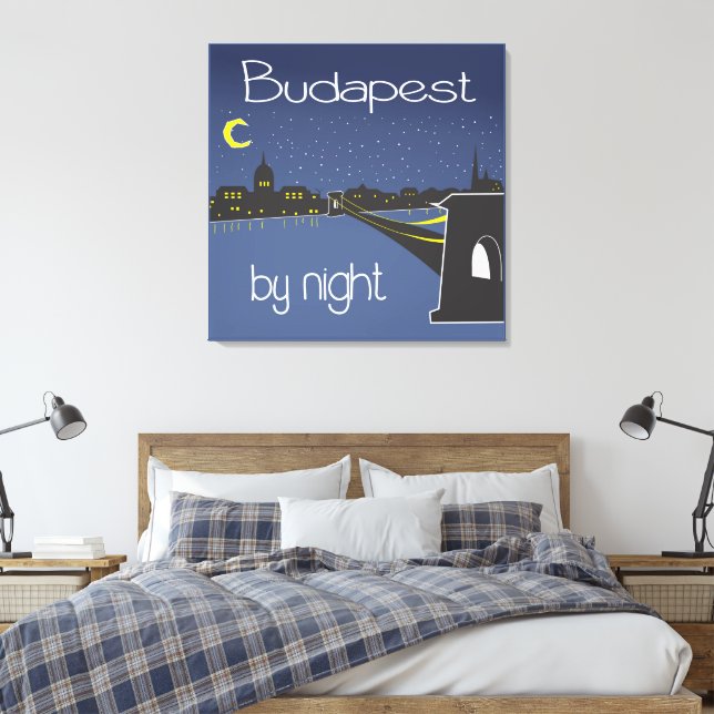 Lienzo Budapest de Noche, Hungría (Insitu(Dormitorio))