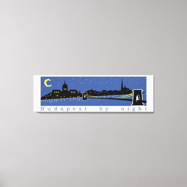 Lienzo Budapest De Noche, Hungría, Magyar (Anverso)