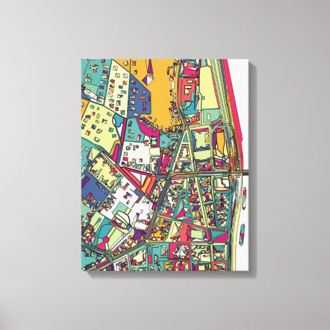 Lienzo Budapest, Hungría | Mapa de ciudades (Anverso)