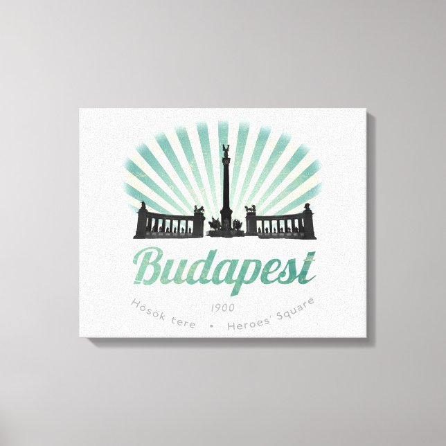 Lienzo Budapest, Hungría, Plaza de los Héroes, poster mag (Anverso)