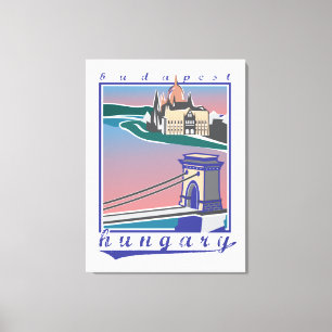 Lienzo Budapest, Hungría, Puente de las Cadenas, Póster