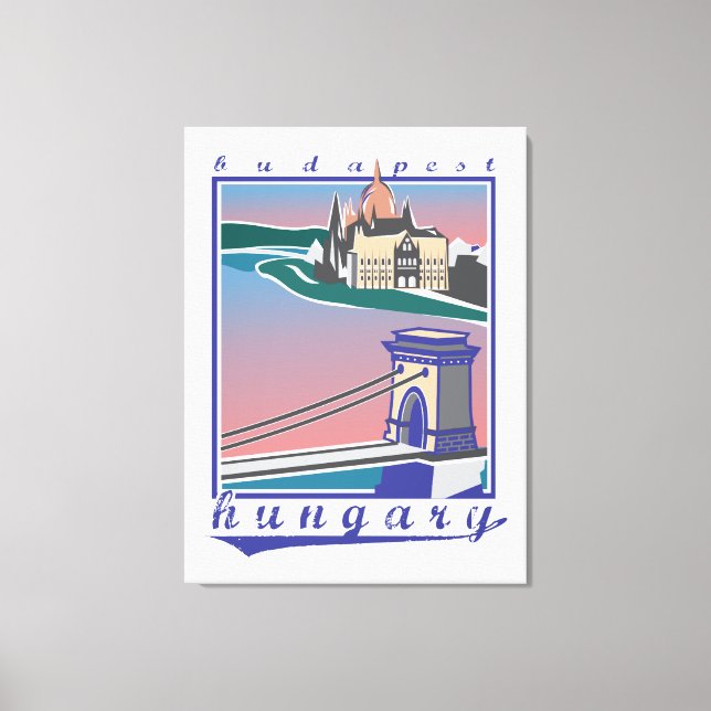 Lienzo Budapest, Hungría,  Puente de las Cadenas, Póster  (Anverso)