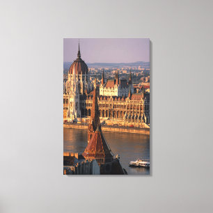 Lienzo Budapest, Hungría, río Danubio, Parlamento