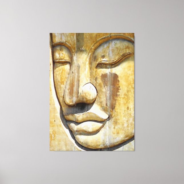 Lienzo Buddha Close-up Black & White (Anverso)