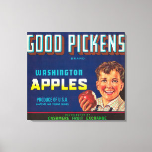 Lienzo Buen Pickens Apple etiqueta - la cachemira, WA