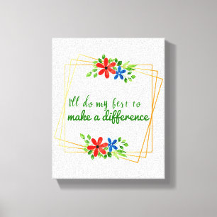 Lienzo buenas citas positivas para la aceptación de la vi