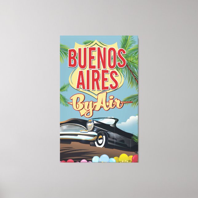Lienzo Buenos Aires, poster de vacaciones de Argentina (Anverso)
